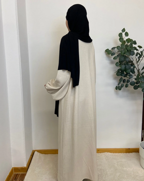 Cozy Ribbed Balloon Sleeve Abaya