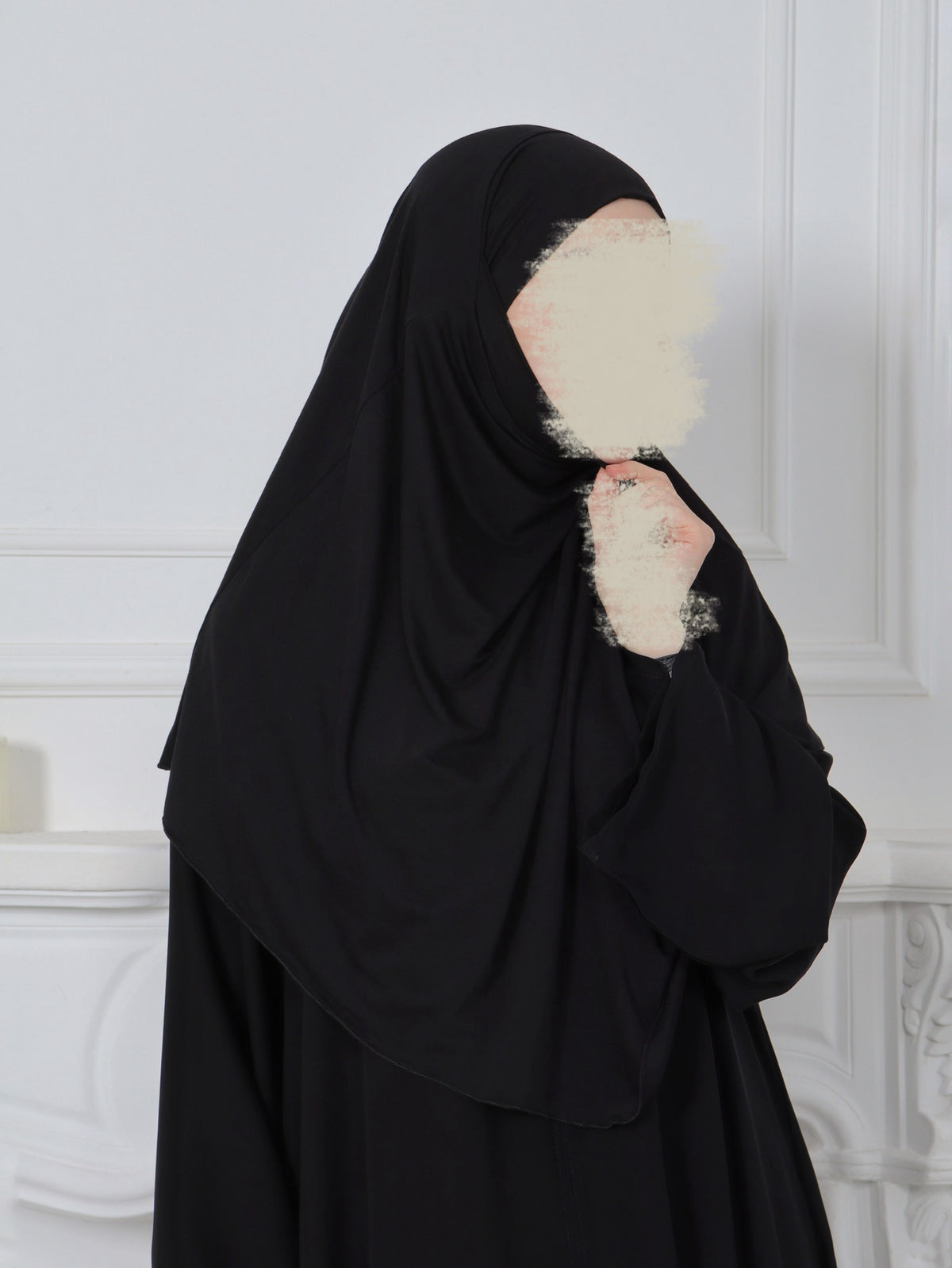Jersey Mini Khimar - Schwarz