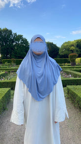 Jersey Mini Khimar - Silver Blue