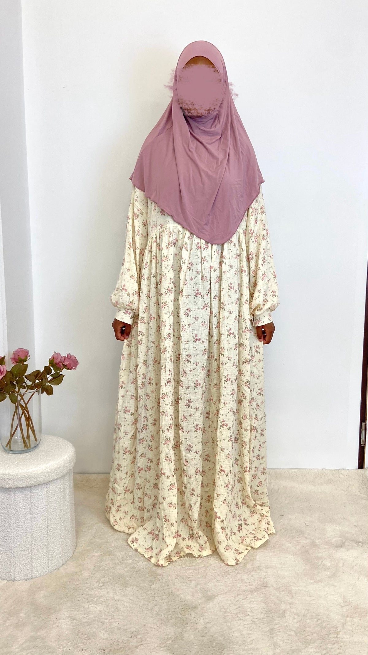 Jersey Mini Khimar - Pastellrosa