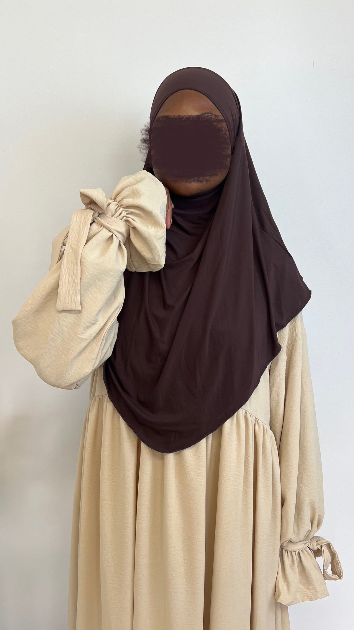 Jersey Mini Khimar - Chocolate Brown