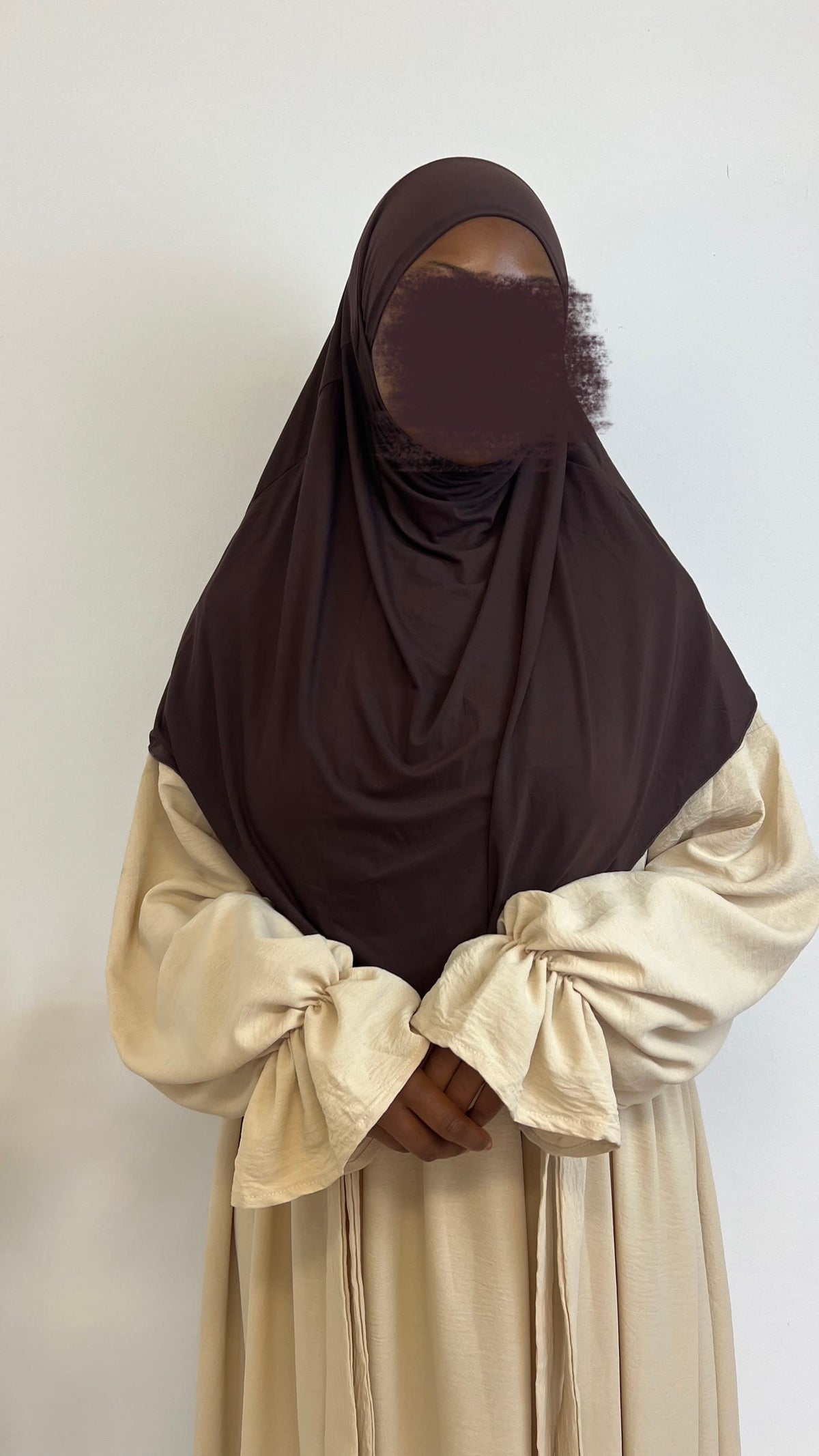 Jersey Mini Khimar - Chocolate Brown