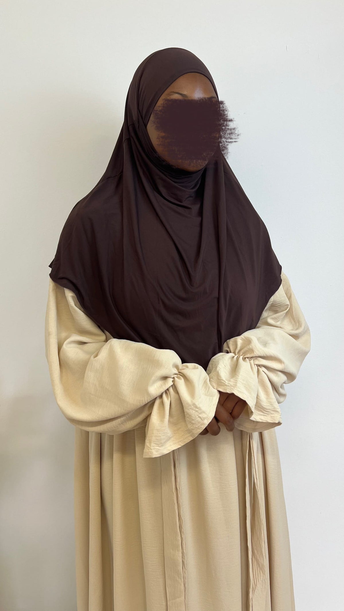 Jersey Mini Khimar - Chocolate Brown