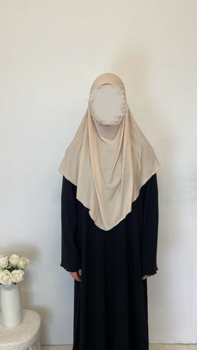 Jersey Mini Khimar - Leinenbeige