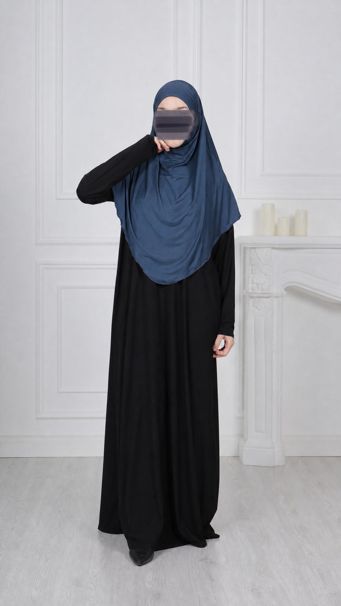 Jersey Mini Khimar - Denim Blue