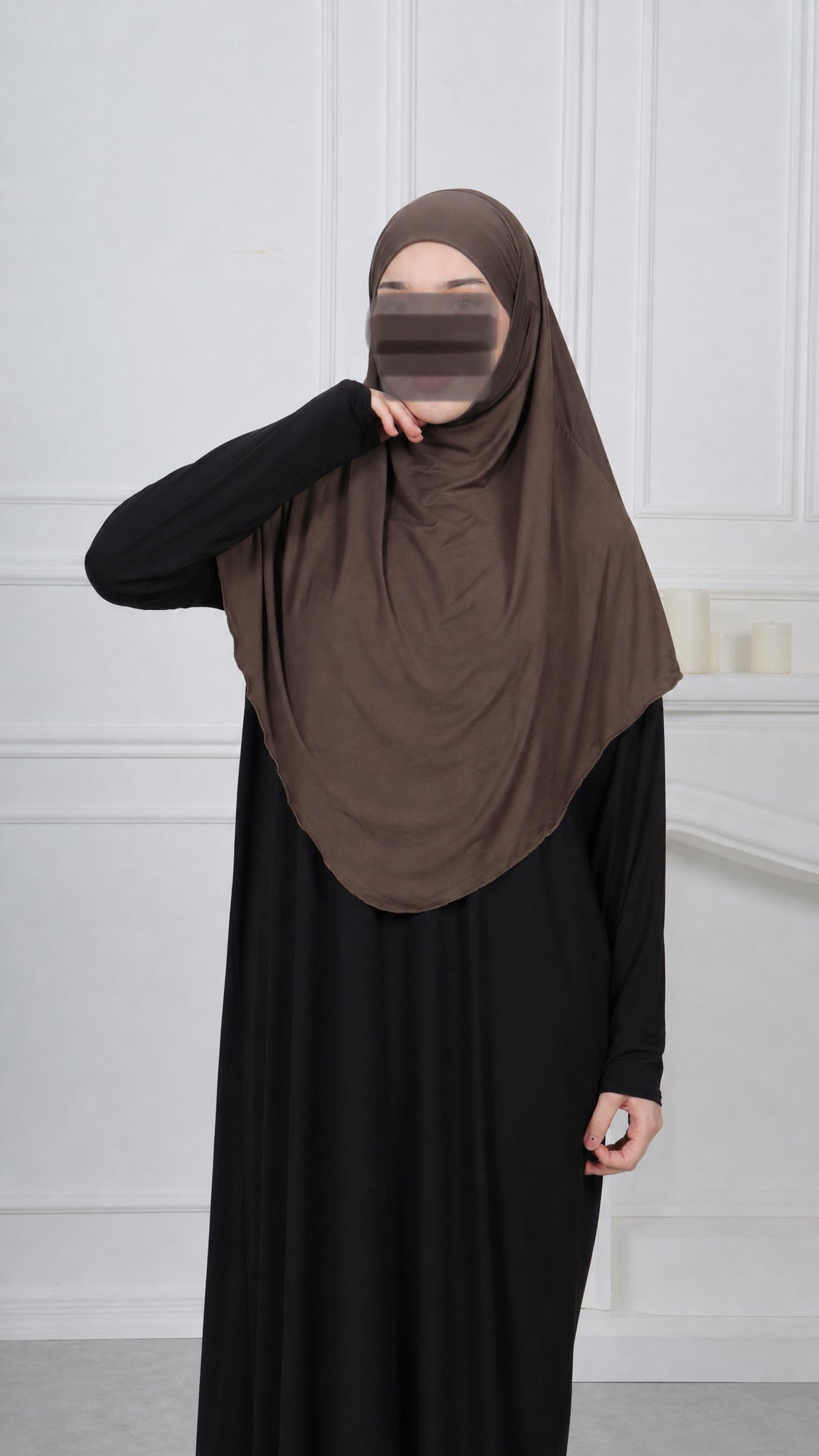 Jersey Mini Khimar - Brownie