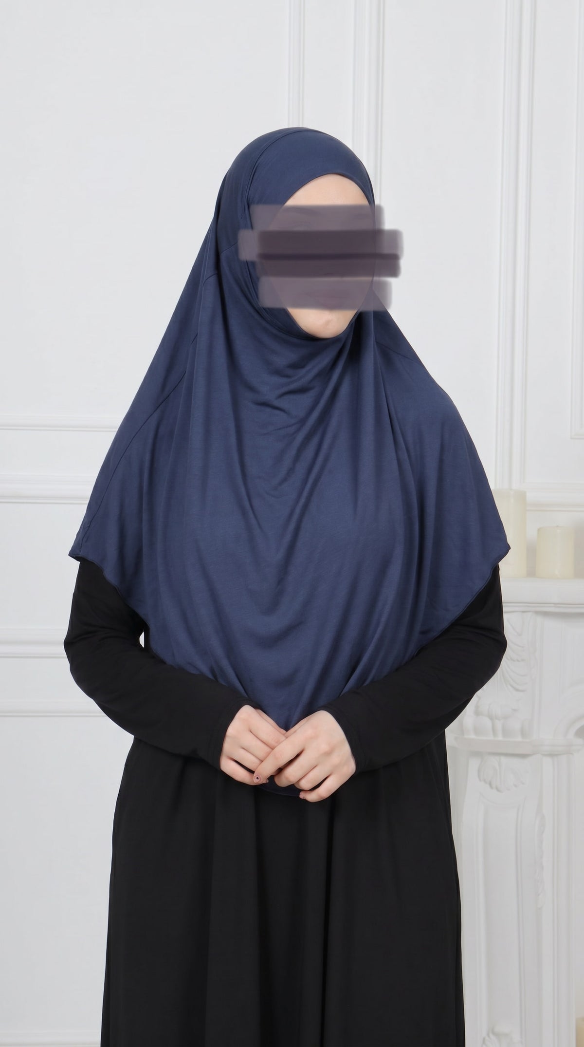 Jersey Mini Khimar - Denim Blue