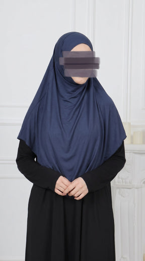 Jersey Mini Khimar - Denim Blue