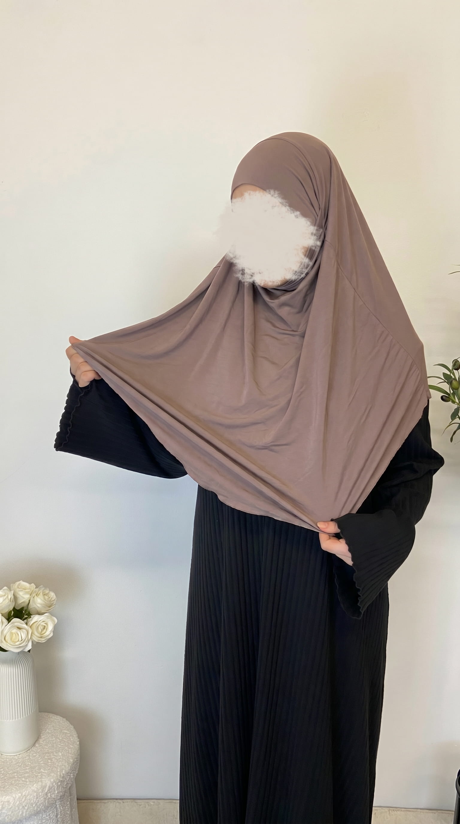 Jersey Mini Khimar - Taupe