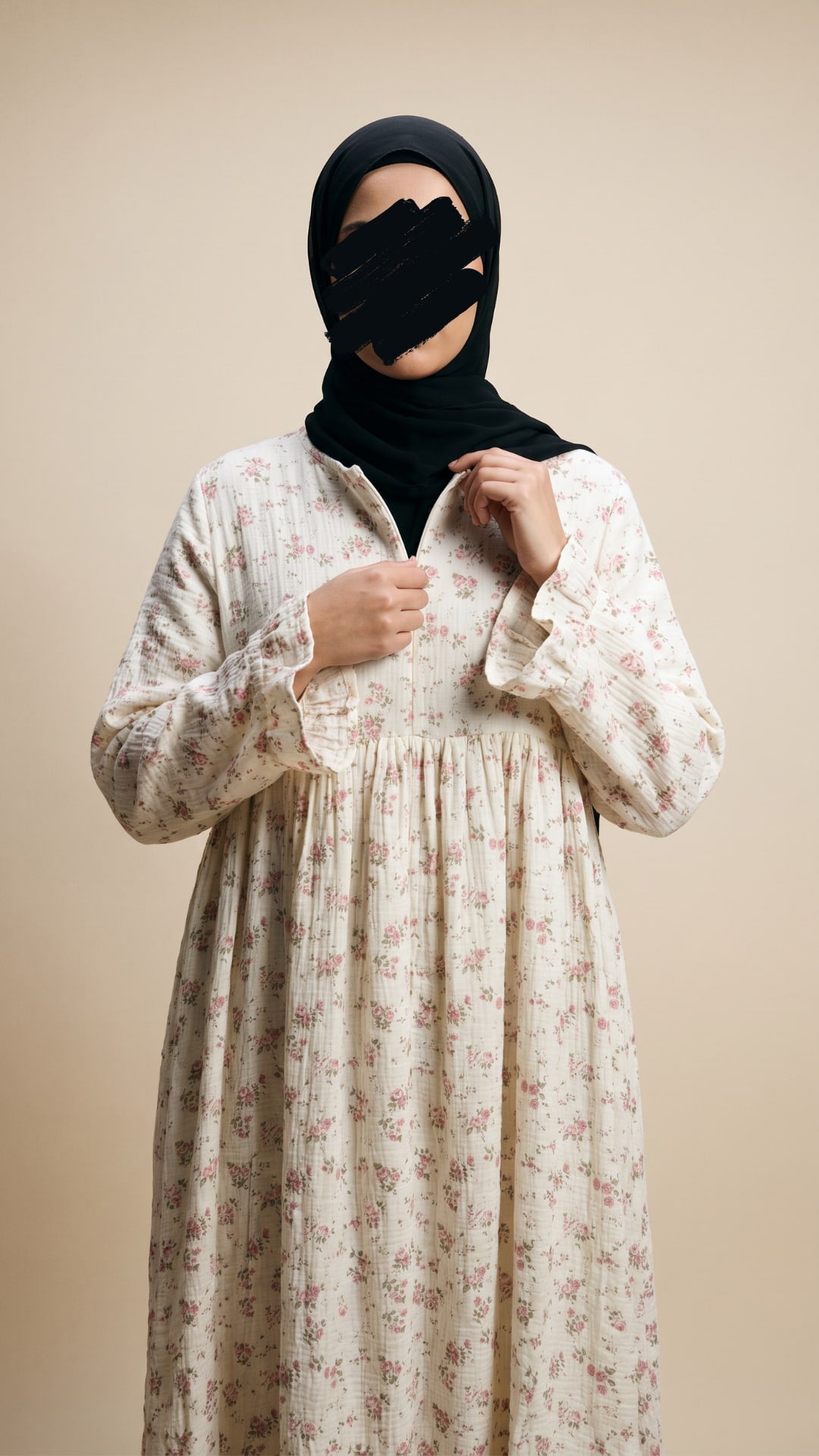 Musselin Kleid Warda Roses mit Tulpenärmel