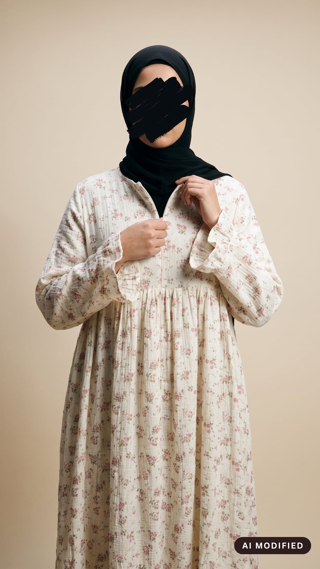 Musselin Kleid Warda Roses mit Tulpenärmel
