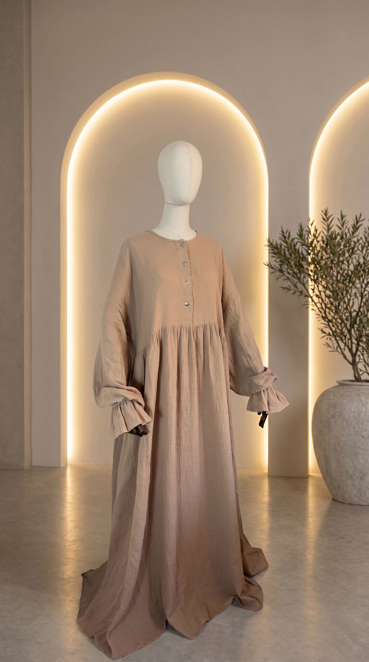 Musselin Abaya Aaliyah Tulpenärmel