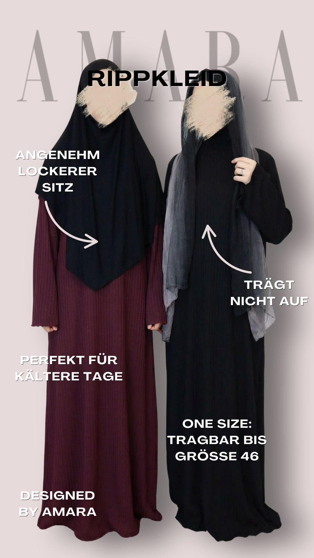 Rippkleid Bordeaux