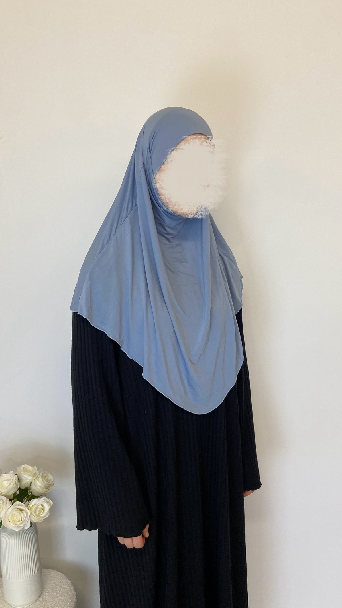Jersey Mini Khimar - Silver Blue