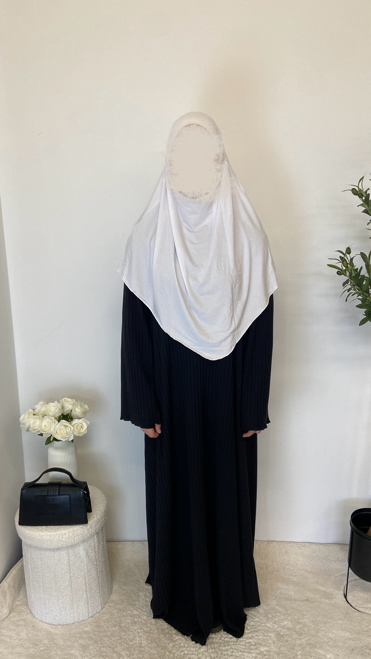 Jersey Mini Khimar - Weiß