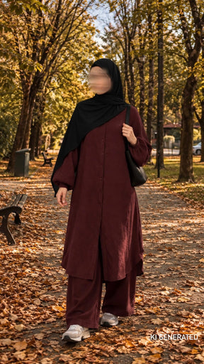 Langes Tunika Musselin Set aus Baumwolle von Amara Butiq – Ansicht 5
