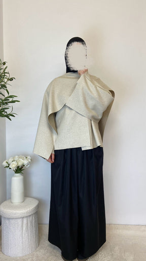 Cape mit angenähtem Schal Montecarlo