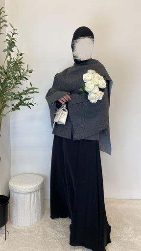 Cape mit angenähtem Schal Montecarlo