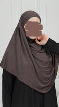 Jersey Mini Khimar - Dark Brown
