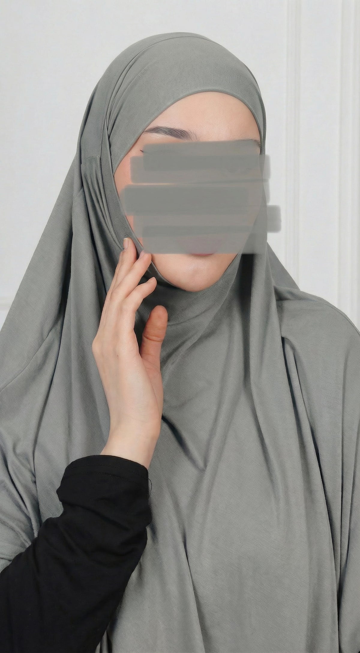 Jersey Mini Khimar - Hellgrau