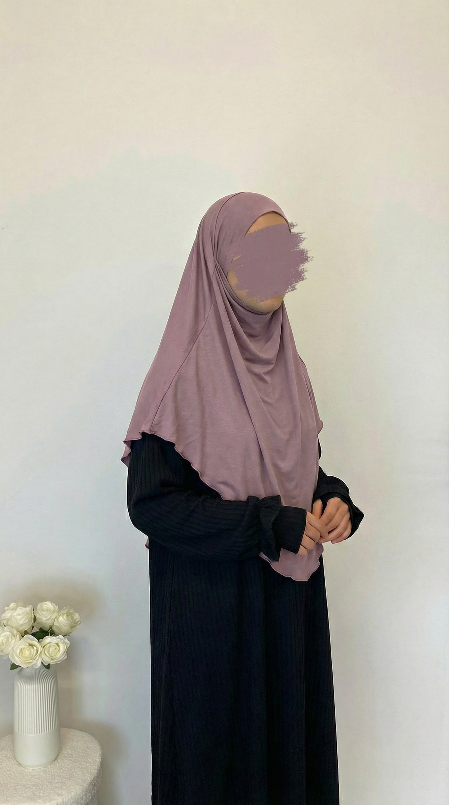 Jersey Mini Khimar - Soft Rose